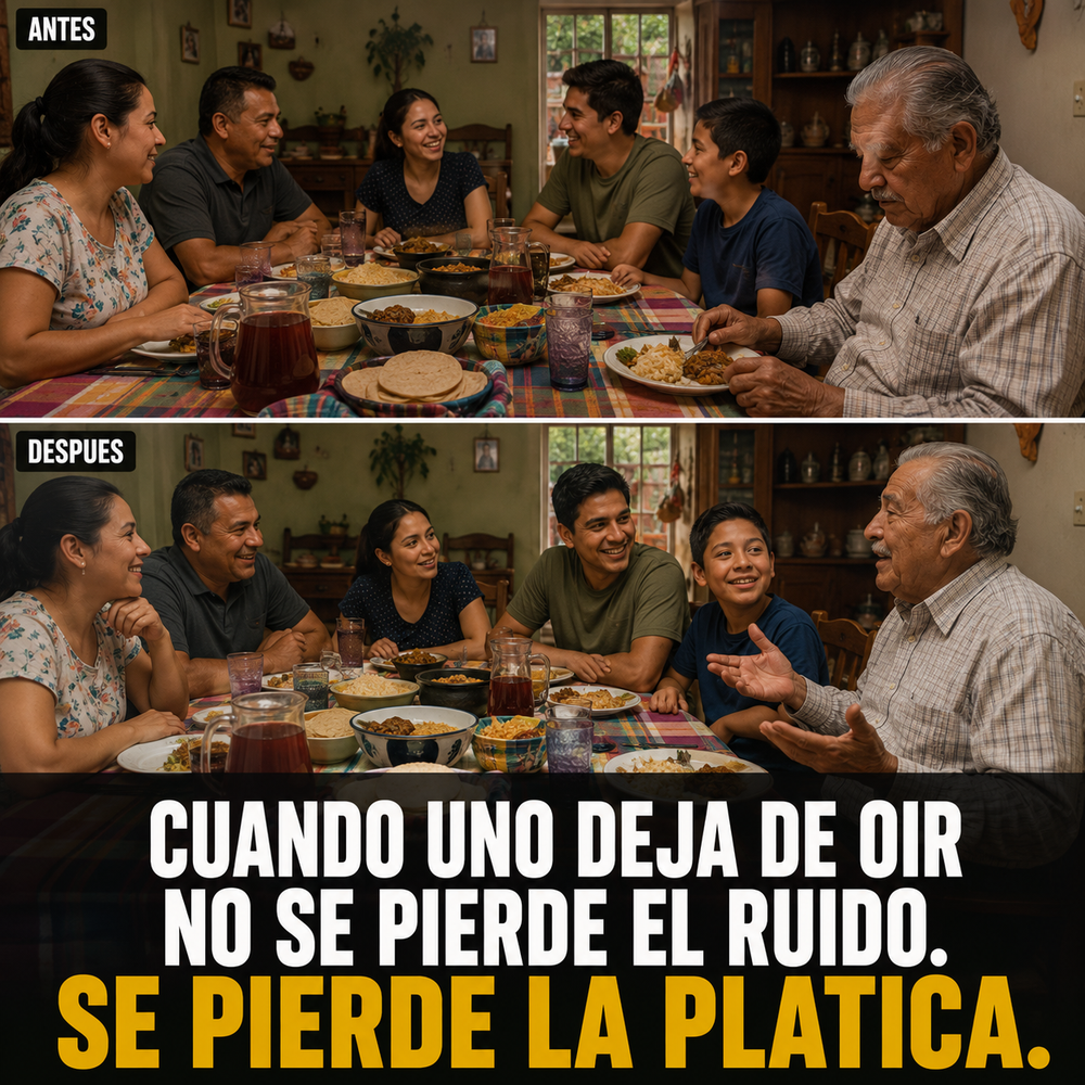 Cuando uno deja de oír se pierde la plática en la mesa familiar