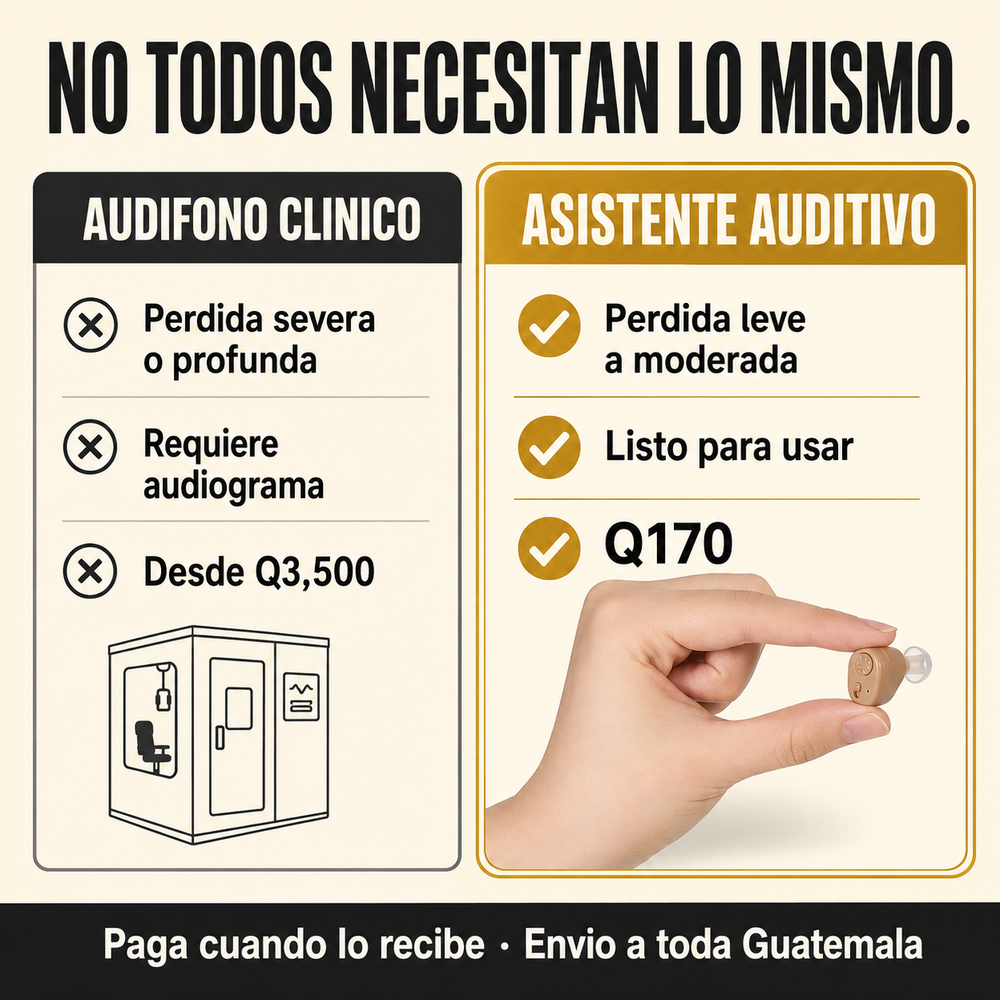 Diferencia entre un audífono clínico y un asistente auditivo