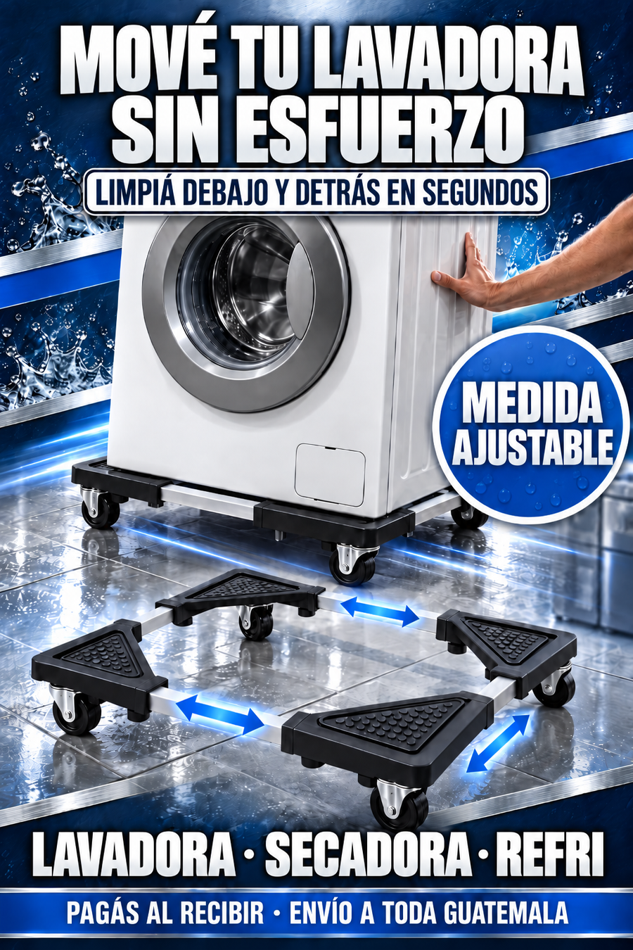 Base ajustable con ruedas para electrodomésticos