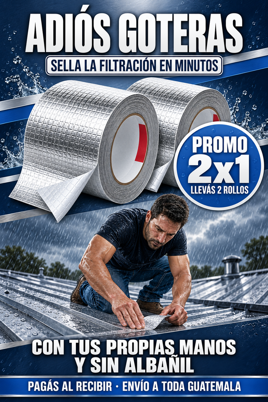 Promo 2x1: adiós goteras, llevás 2 rollos