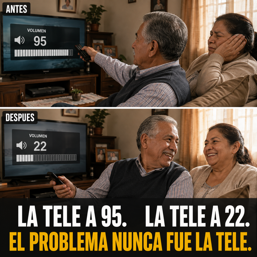 El volumen de la televisión baja de 95 a 22 con el asistente auditivo
