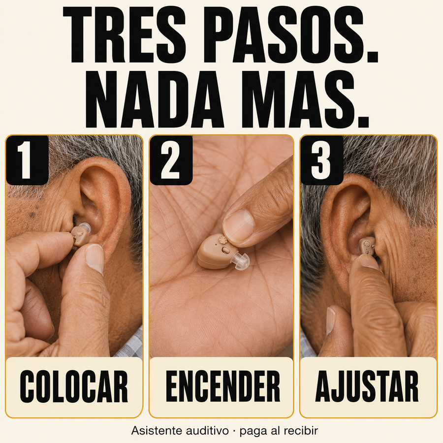 Tres pasos para usarlo: colocar, encender y ajustar