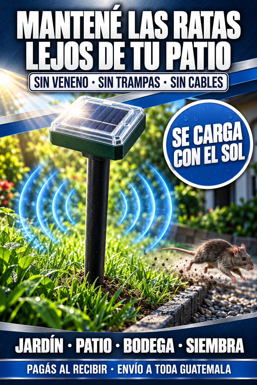 Repelente solar ultrasónico para ratas